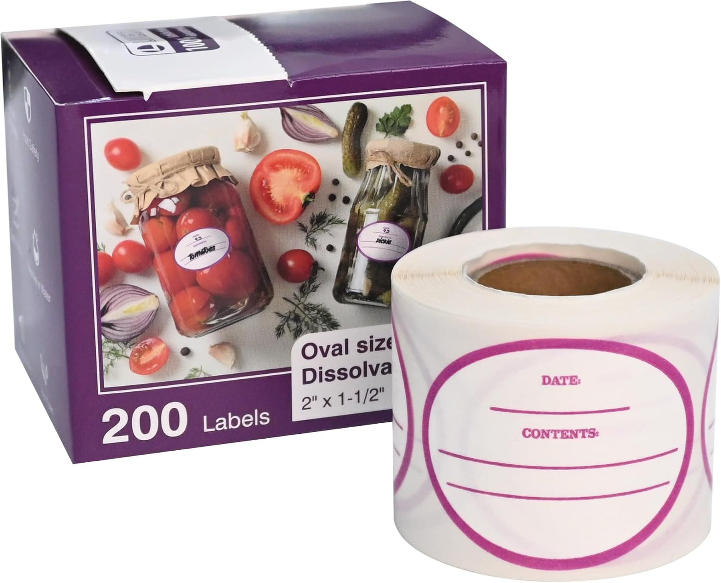 L LIKED 120 Stickers Dissolvable Food Labels for Containers 1 1/2" x 2 1/2" Canning Labels for Jars (Roll of 120) (1 Rolls)