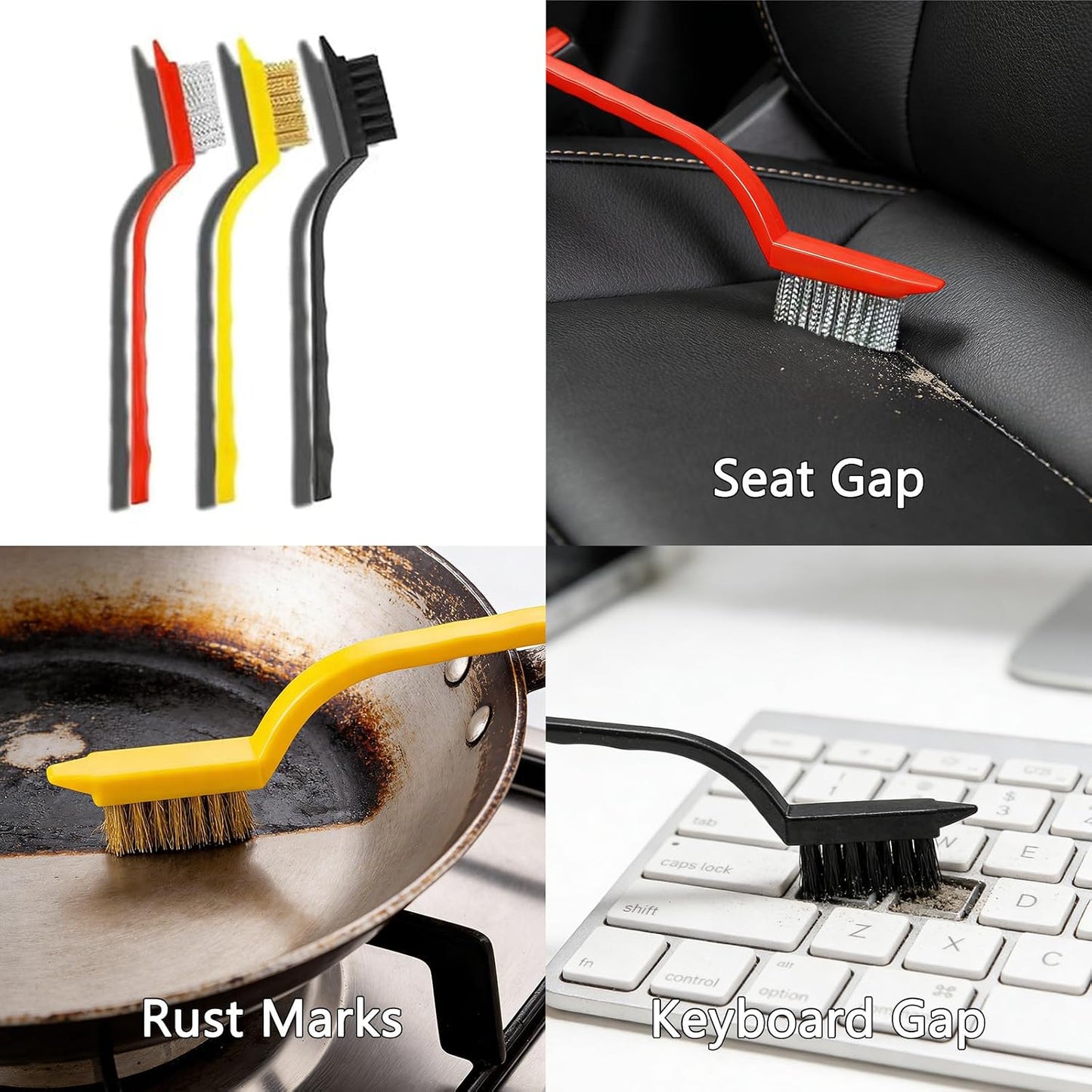 Crevice Cleaning Brush, Bathroom Gap Cleaning Brush, Hard Bristle Brush for Cleaning, Multifunctional Gap Brush, for Blind, Baseboard, Fan, Window or Sliding Door Track (5pcs)