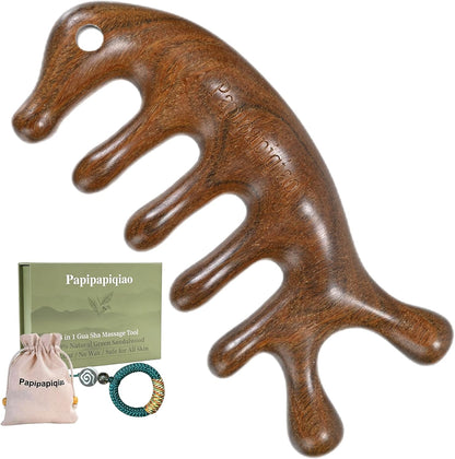 Wood Therapy Massage Tools – Wooden Manual Guasha Tool, Handheld Body & Scalp Massager, Trigger Point Scraper, Reflexology & Lymphatic Drainage Inspired Wooden Massage Tool for Face, Neck, Back & Legs
