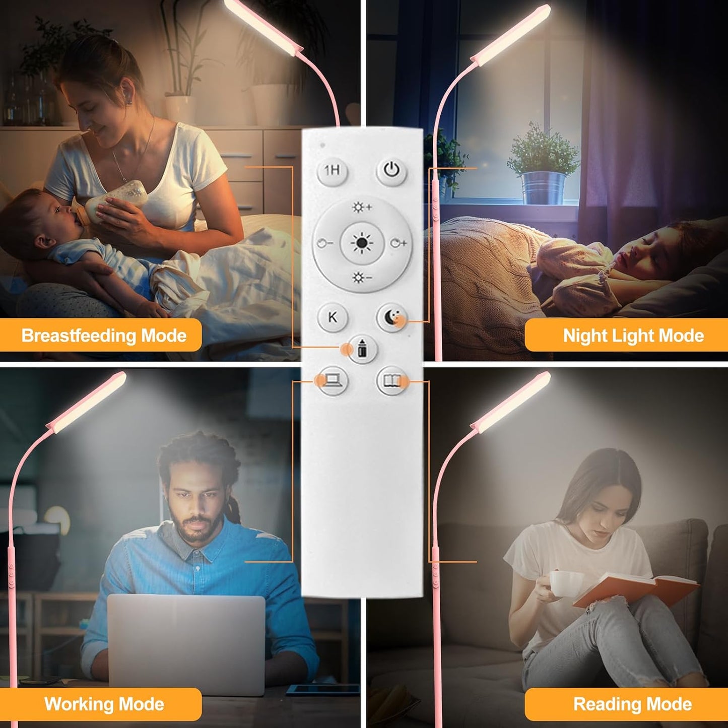 marctronic Floor Lamp, 18W 1800LM Super Bright LED Floor Lamp with Remote & Works with Smart Plug, Dimmable Timing Eye Caring Reading Lamps Floor Standing for Living Room Bedroom Office
