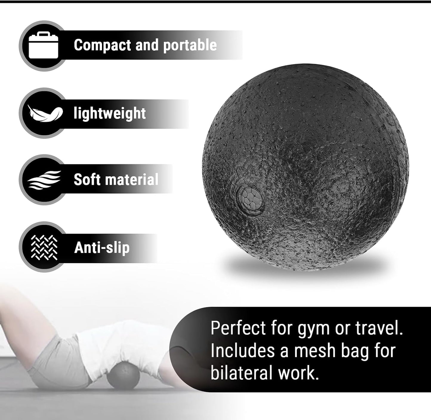 EPP Foam Massage Ball Deep Tissue Myofascial Release for Yoga Fitness | Firm High Density EPP, Trigger Point Therapy, Muscle Soreness Recovery, Portable Single Ball, Durable for Athletes