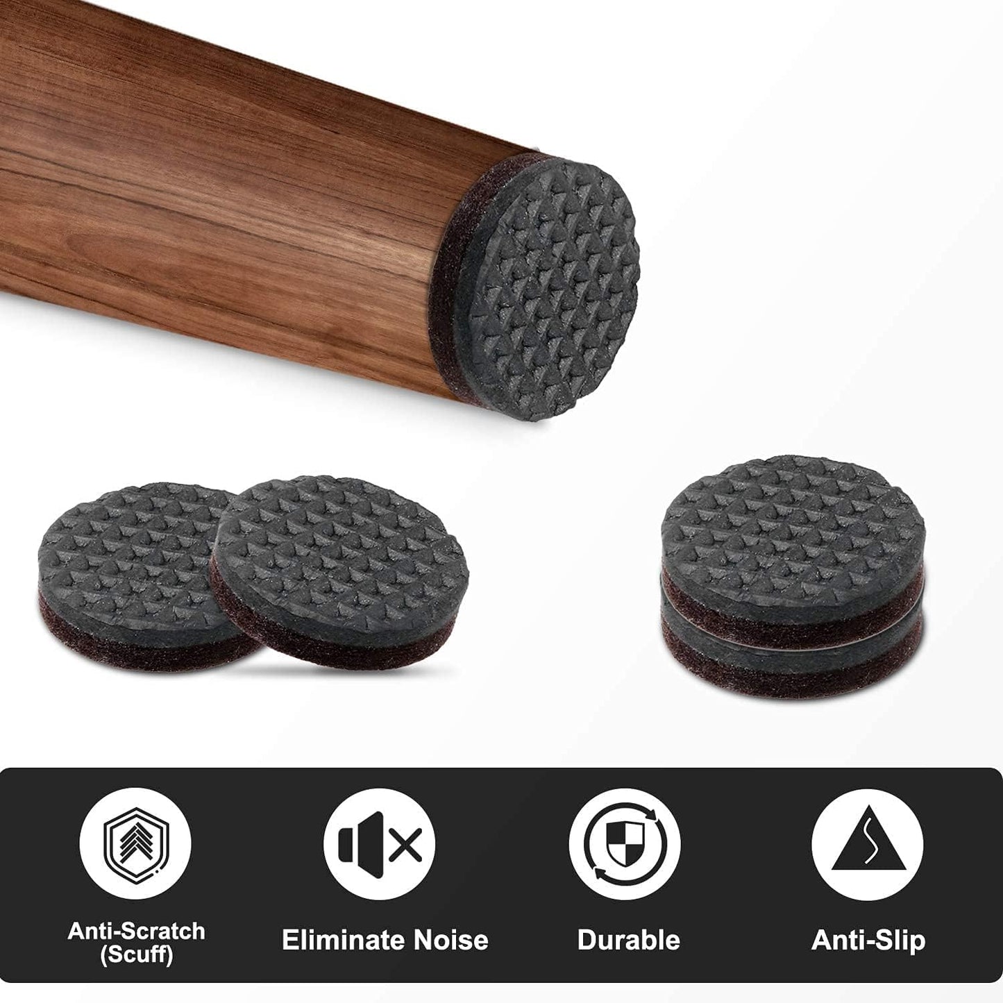 Non Slip Furniture Pads -56 pcs（1+2）” Furniture Grippers, Non Skid Furniture Legs,Self Adhesive Rubber Furniture Feet, Anti Slide Furniture Hardwood Floor Protector for Keep Couch Stoppers