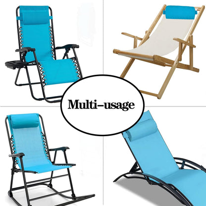 Zero Gravity Chair Set of 2 Replacement Pillow Headrest with Elastic Band, Universal Soft Removable Padded Cushion Head Pillow for Zero Gravity Lounge Chair, Folding Patio Lawn Recliner Chairs, Blue