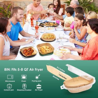 400 Pcs 8" Square Air Fryer Liners Disposable, Airfryer Paper for 5-8QT | Food-grade Parchment Paper for Air fryer Basket, Non-Stick, OilProof Baking Sheets for Oven Pan
