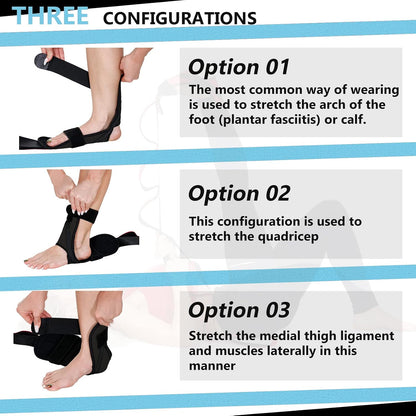 Foot and Calf Fascia Stretcher for Plantar Fasciitis, Physiotherapy Stretching Strap, Yoga Stretch Strap Improves Strength and Relief to Heel Spurs, Calf, Thigh and Hip (Red)