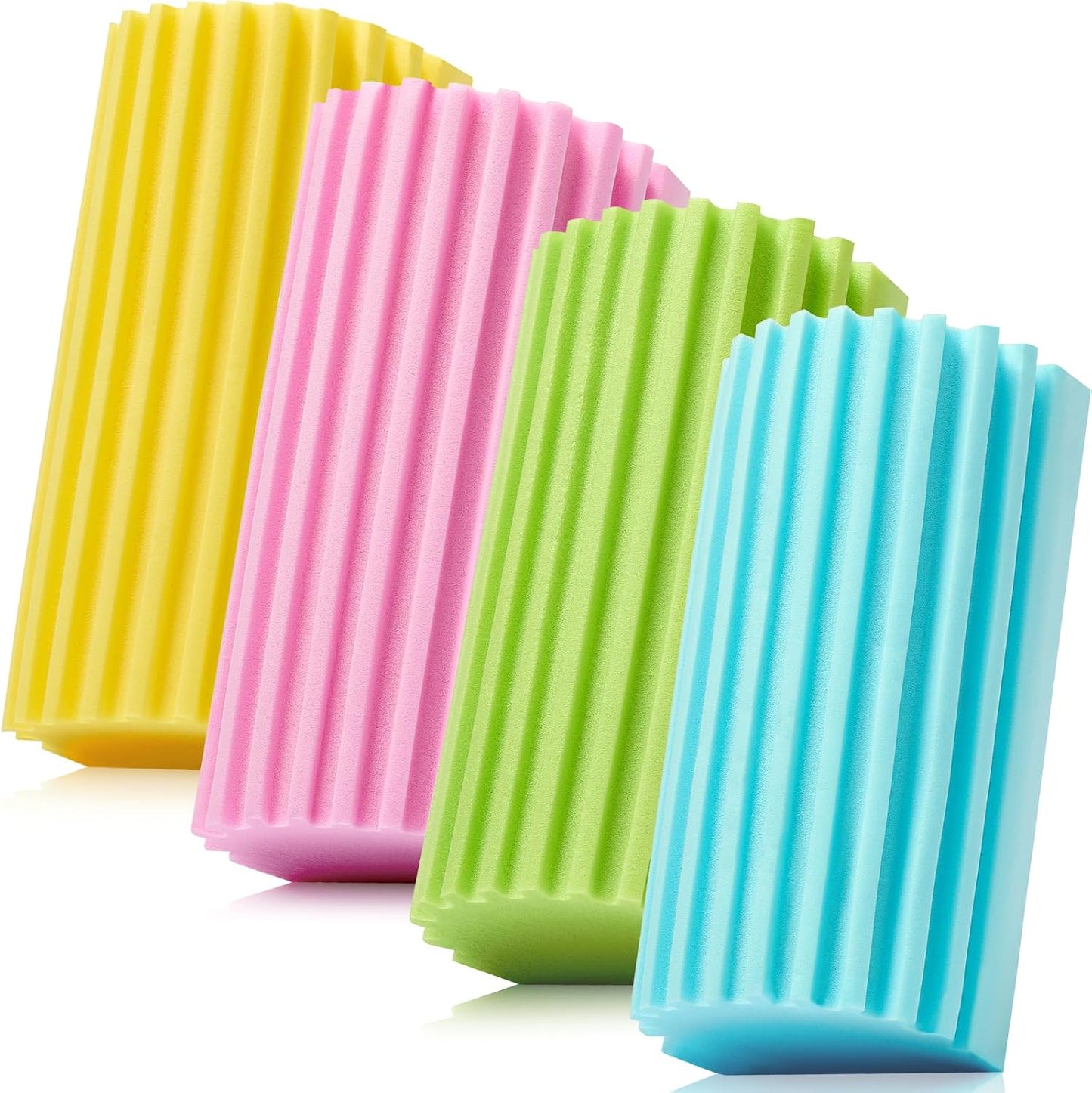 4 Pack Damp Dusting Sponge Duster, Grey Dust Cleaning Sponge, Reusable Household Cleaning Sponge Tool for Blinds, floorboards, Fan Blades, Vents, Glass, Railings, Mirrors
