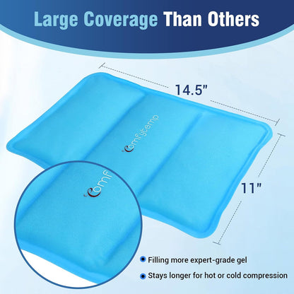 Comfytemp Gel Ice Packs for Injuries Reusable, FSA Eligible HSA, Hot Cold Compress Soft Ice Packs, Pain Relief for Ankles, Knees, Wrist, Shoulders, Back and More, Recovery Items for Men Women, 2Packs