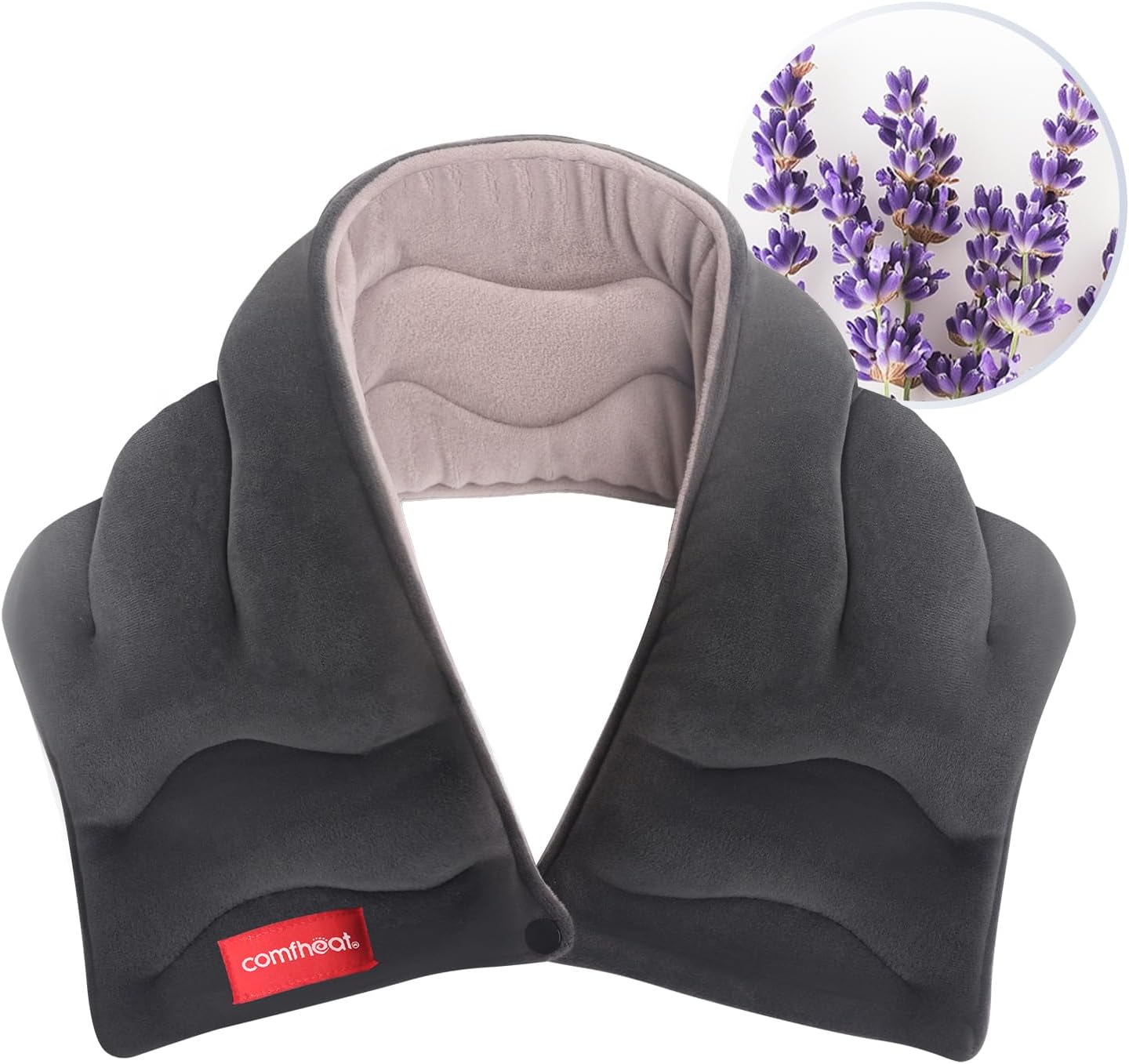 Neck Heating Pad Microwavable for Pain Relief, Moist Hot Compress | Microwave Neck Warmer Wrap FSA Eligible HSA for Sore Muscles Relief, Lavender Aroma, 25 x 5.7 Inches, Blue