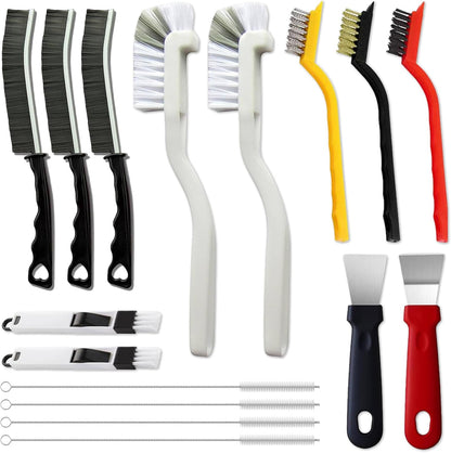 16Pcs Crevice Cleaning Brush Set, Hard Bristle Scrub Brushes for Gaps | Deep Cleaning Window Groove, Cleaning Brush for Sliding Door, Sill, Tile Lines, Shutter, Corner, Sink, Teapot, Bottle