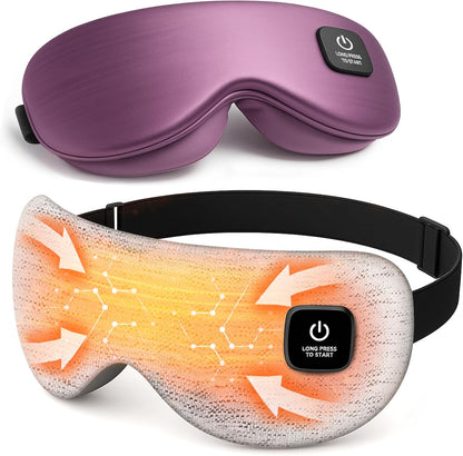 Heated Eye Mask - Cordless Eye Mask for Dry Eyes, Eye Relief, Eye Heating pad Improved Sleep,Travel, Office, Includes Removable and Washable Shells
