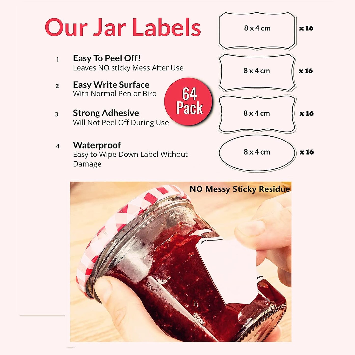 Hybsk Removable Freezer Labels Easy Peel Off - Frozen Food Storage Labels that Leave No Sticky Residue After Use (Type 1)
