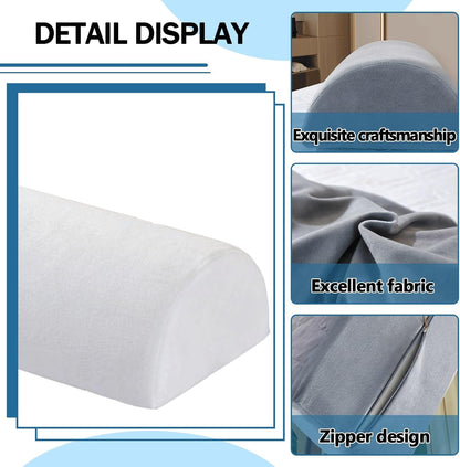 Half Moon Bolster Pillow for Legs, Knees, Lower Back and Head, Lumbar Support Pillow for Bed, Sleeping | Semi Roll for Ankle and Foot Comfort - Machine Washable Cover(@10,42x18x10cm/16.5x7x4in)