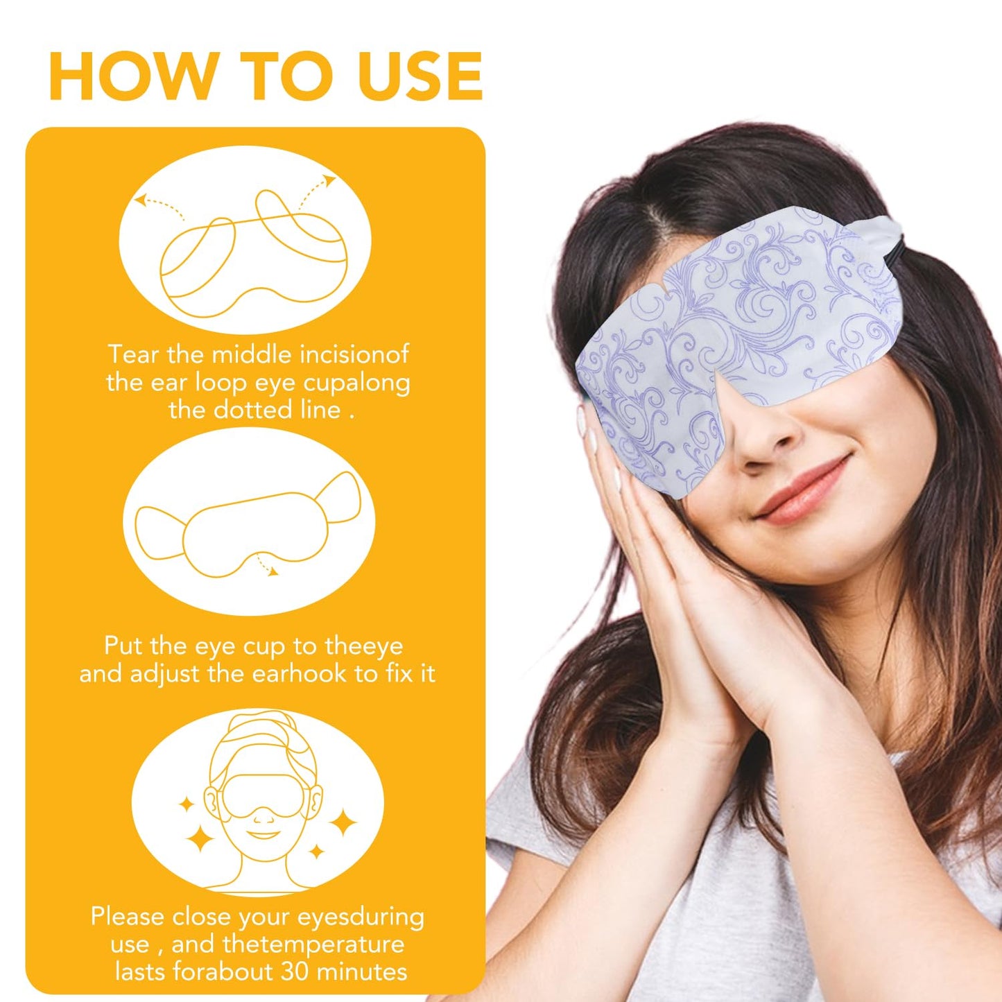 XPCARE 48 Pack Steam Eye Masks for Dry Eyes, Self Heated Steam Warm Eye Mask, Disposable Heated Eye Mask for Dark Circles, Puffy Eyes, Relief Stress Eye Fatigue (Unscented)
