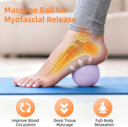 Massage Lacrosse Balls for Myofascial Release, Trigger Point Therapy | Foot Massage Ball to Relieve Plantar Fasciitis, Muscle Soreness