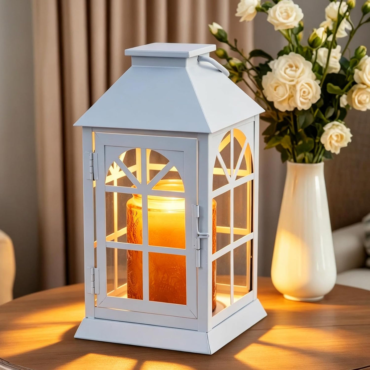 Candle Warmer Lamp with Timer, Farmhouse Rustic Lantern