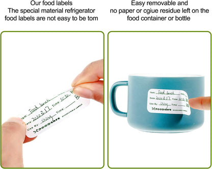 Outus 1500 Pcs Food Labels for Catering Food Date Storage Label 1" x 2" | Removable Freezer Labels for Containers Easy Remove, Food Safety Date Sticker for Kitchen Restaurant Home Supplies