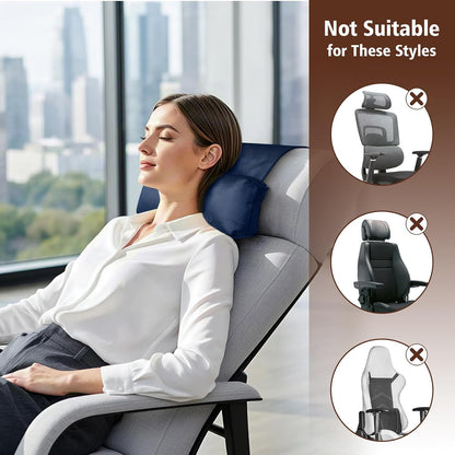WdFour Velvet Neck & Head Pillow for Recliner Chair, Small Ergonomic Cervical Support Pillow for Home, Office and Travel, Non-Slip Cushion for Tension Relief & Shoulder Comfort (Chocolate)