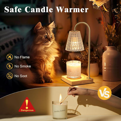 Hong-in Candle Warmer Lamp with Timer, House Warming Gifts New Home Decor | Dimmable & Adjustable Height, Electric Wax Warmer for Scented Wax Jar Candles,Gifts for Women Mom Sister