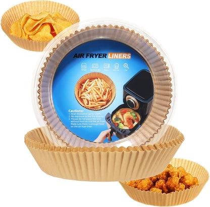 2Pcs Air Fryer Silicone Liners Fit 3-5QT Air fryer, Reusable Food Grade Silicone Air fryer Liners Baking Tray Basket Accessories(Round, 6.5 Inch)
