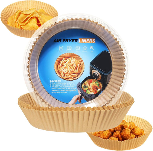 2Pcs Air Fryer Silicone Liners Fit 3-5QT Air fryer, Reusable Food Grade Silicone Air fryer Liners Baking Tray Basket Accessories(Round, 6.5 Inch)