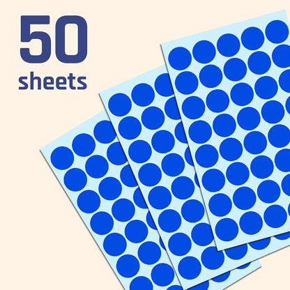 2000 Pack, 3/4" Round Colored Dot Stickers Labels - 10 Colors