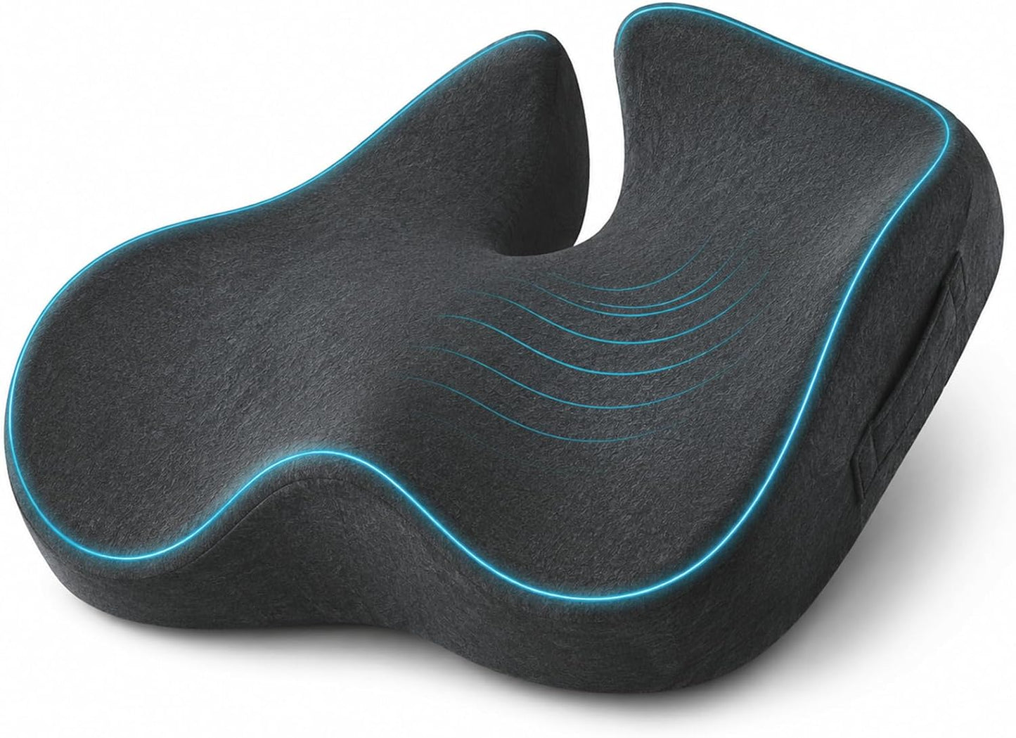 Memory Foam Seat Cushion, Office Chair Cushion for Sciatica & Tailbone Pain Relief, Car Seat Cushions for Coccyx, Back Pain & Long Sitting, Ergonomic Butt Pillow for Driving (Deep Gray)