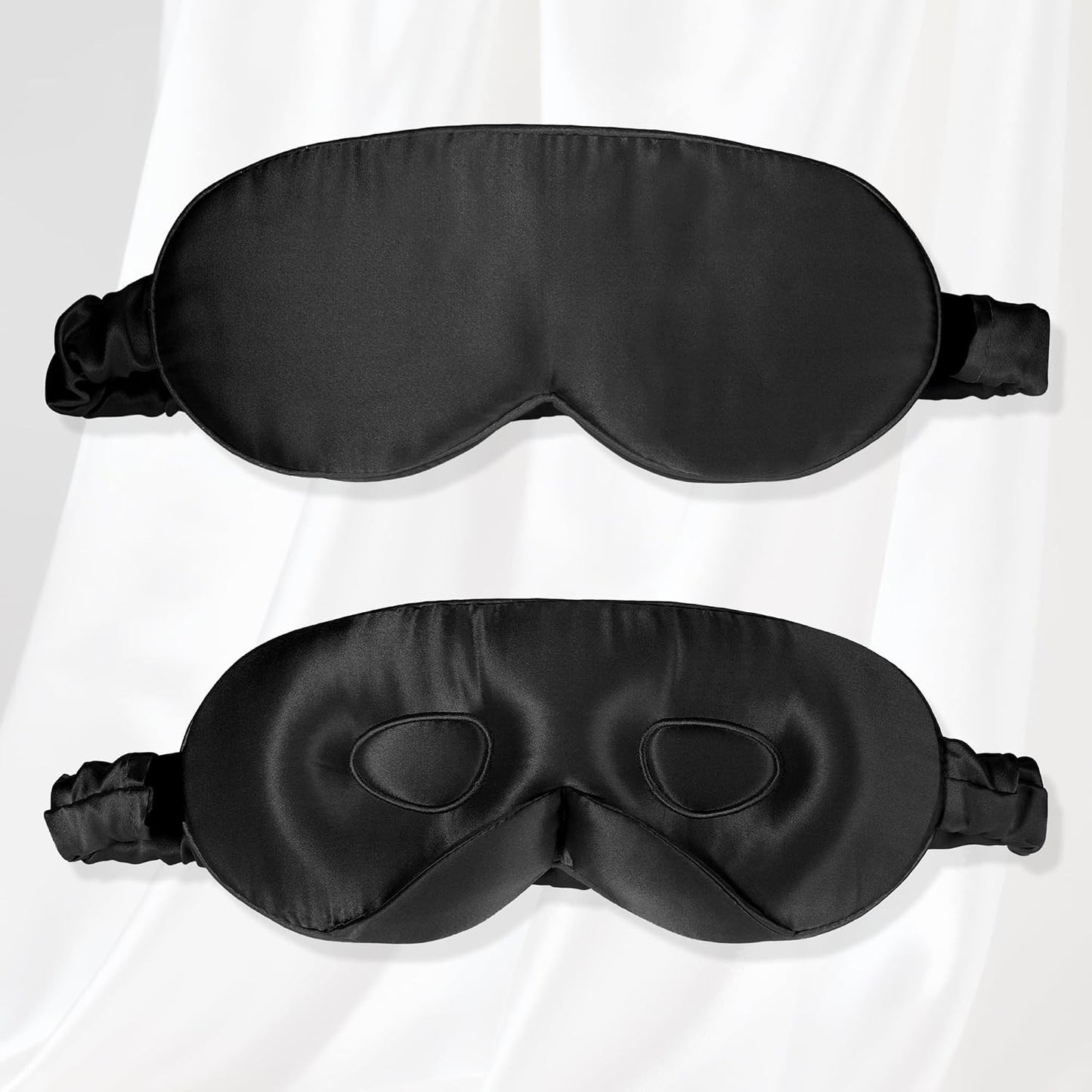 VOCOSTE 3D Silk Sleep Mask with Travel Pouch, Bean Pink | No Eye Pressure for Side Sleepers, Adjustable Strap Ensures Fit, Travel Pouch Keeps Clean