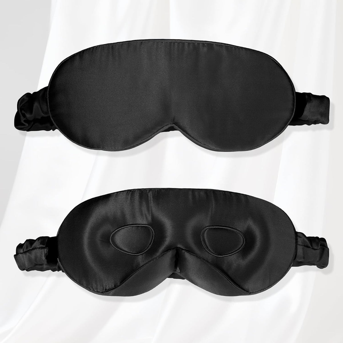 VOCOSTE 3D Silk Sleep Mask with Travel Pouch, Bean Pink