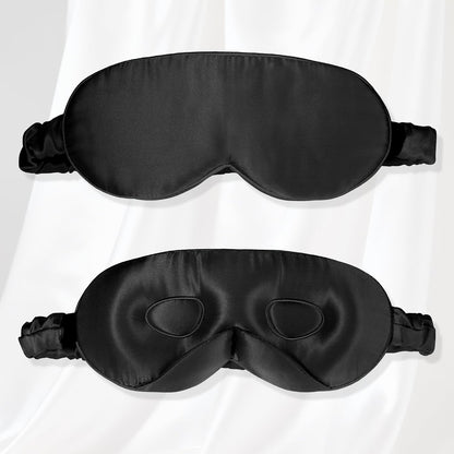 VOCOSTE 3D Silk Sleep Mask with Travel Pouch, Bean Pink