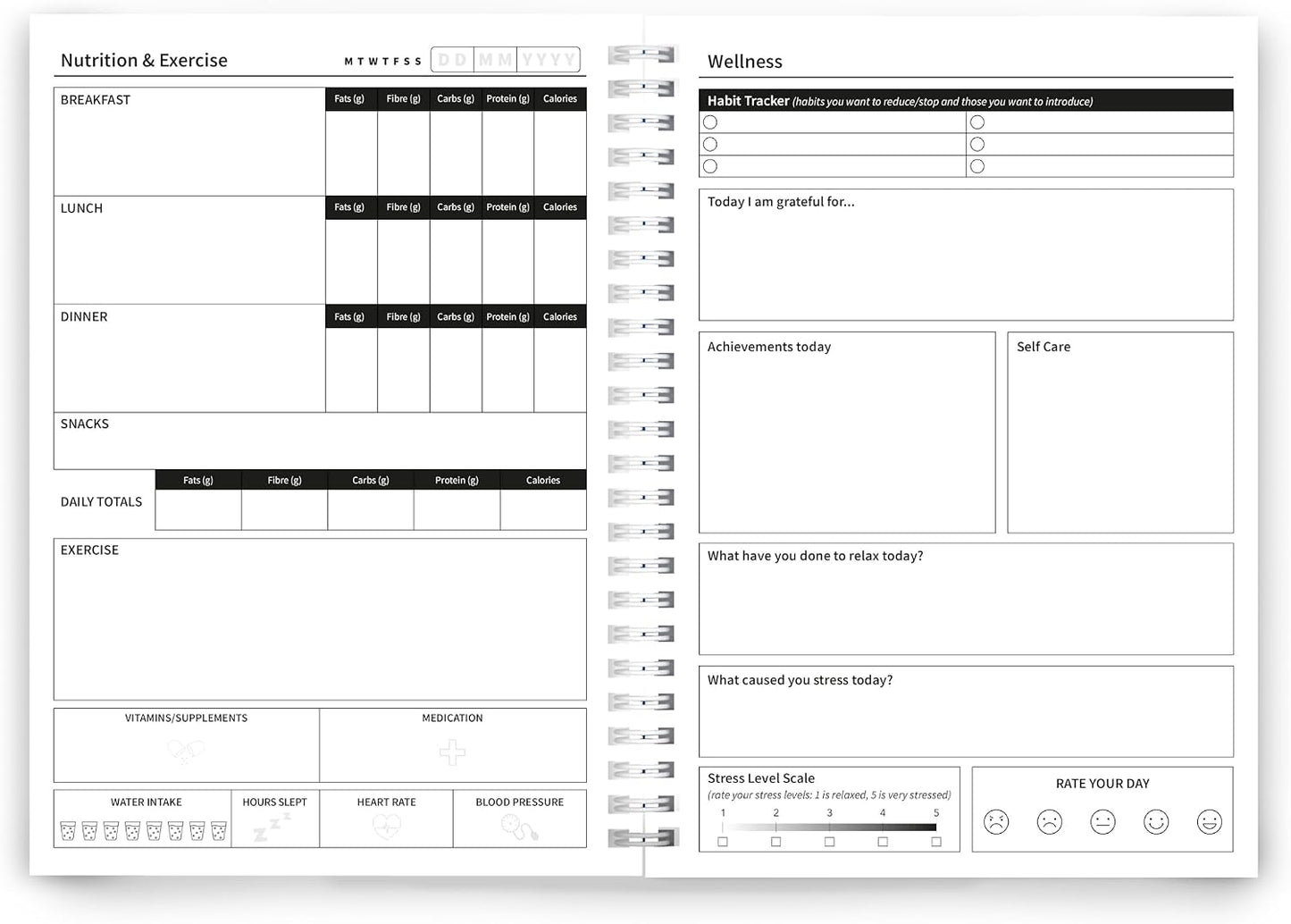 Better Health - Exercise, Nutrition & Wellness Journal - Stay healthy with our handy, simple tracking charts - A5 size with 104 undated pages - For A Happier, Healthier Life (Beige)