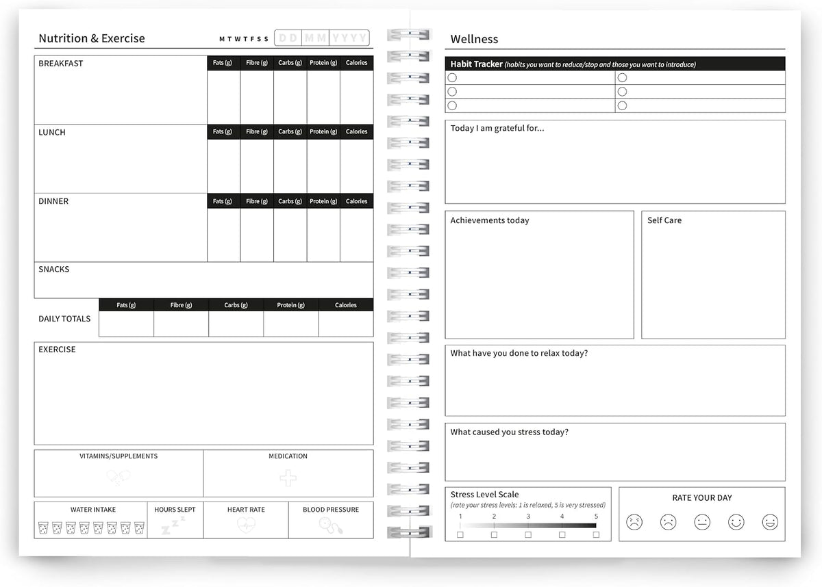 Better Health - Exercise, Nutrition & Wellness Journal - Stay healthy with our handy, simple tracking charts - A5 size with 104 undated pages - For A Happier, Healthier Life (Beige)
