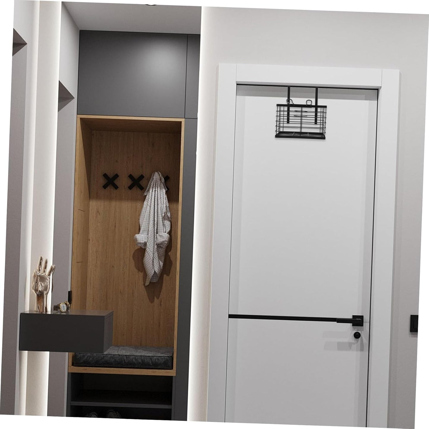 MAGICLULU Cabinet Door Organizer Hair Dryer Holder Hair Tool Holder Shelf Door Rear Rack