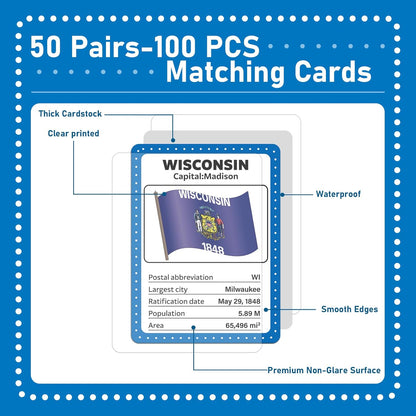 gisgfim 100 PCS Memory Matching Game Famous Paintings Concentration Memory Card for Adults Learning Educational Game A Fun & Fast Artworks Theme Matching Games