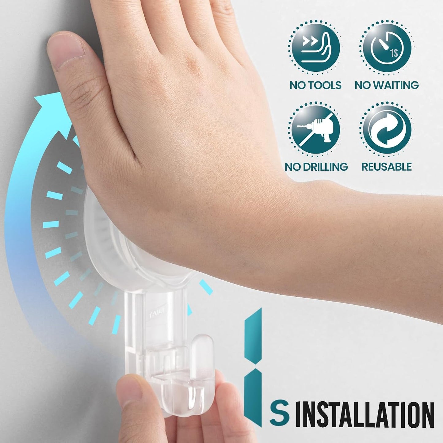 TAILI No Drill Powerful Suction Cup Razor Holder for Shower 2 Pack, Black | Waterproof, Towel, Loofah, Shaver Holder for Shower Wall, Powerful Suction Cup Hooks for Bathroom, Easy to Install and Reuse
