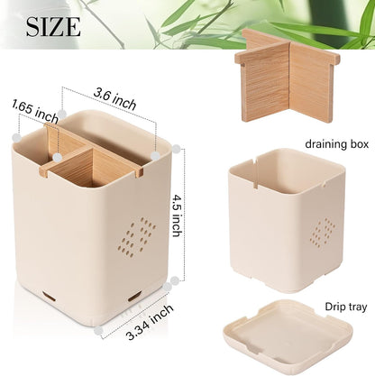 Toothbrush Holders for Bathrooms, Electric Toothbrush Holder, White | Toothbrush and Toothpaste Organizer for Bathroom Countertop, 3 Slot Vanity Storage