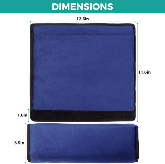 Wheelchair Anti Slip Armrest Covers for Adults, Seniors, Handicapped - Soft Support Cushion for Mobility Aids,2Pcs (Blue)