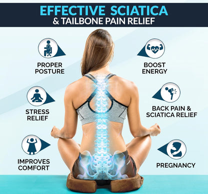 ComfiLife Doctor Recommended Seat Cushion - Premium Gel & Memory Foam Office Chair, Car Seat, Lifting Cushion - Chair Cushions for Back & Sciatica Relief - Seat Cushions for Office & Desk (Black)