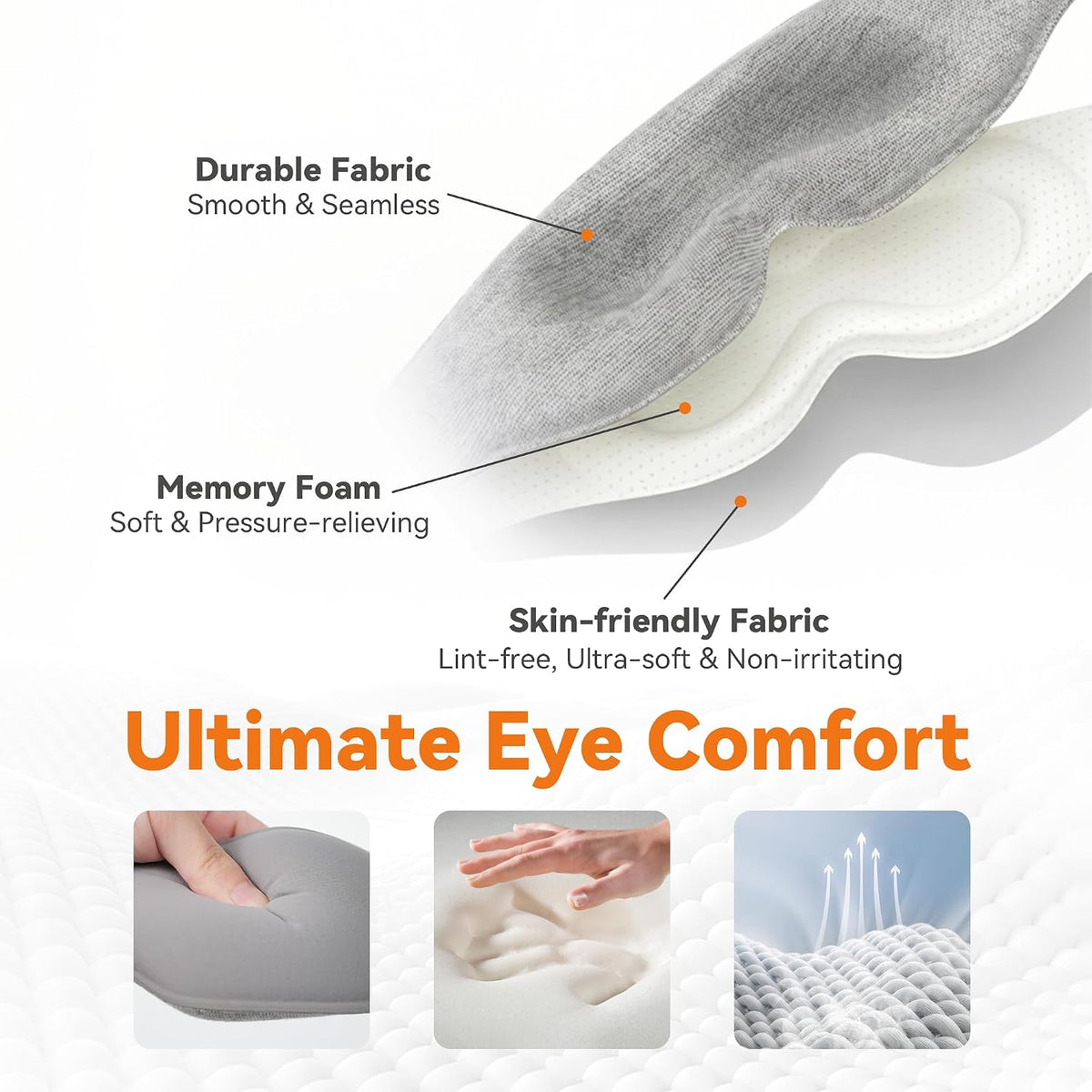 Heated Eye Mask Cordless Relieves Dry Eyes Fatigue（Grey