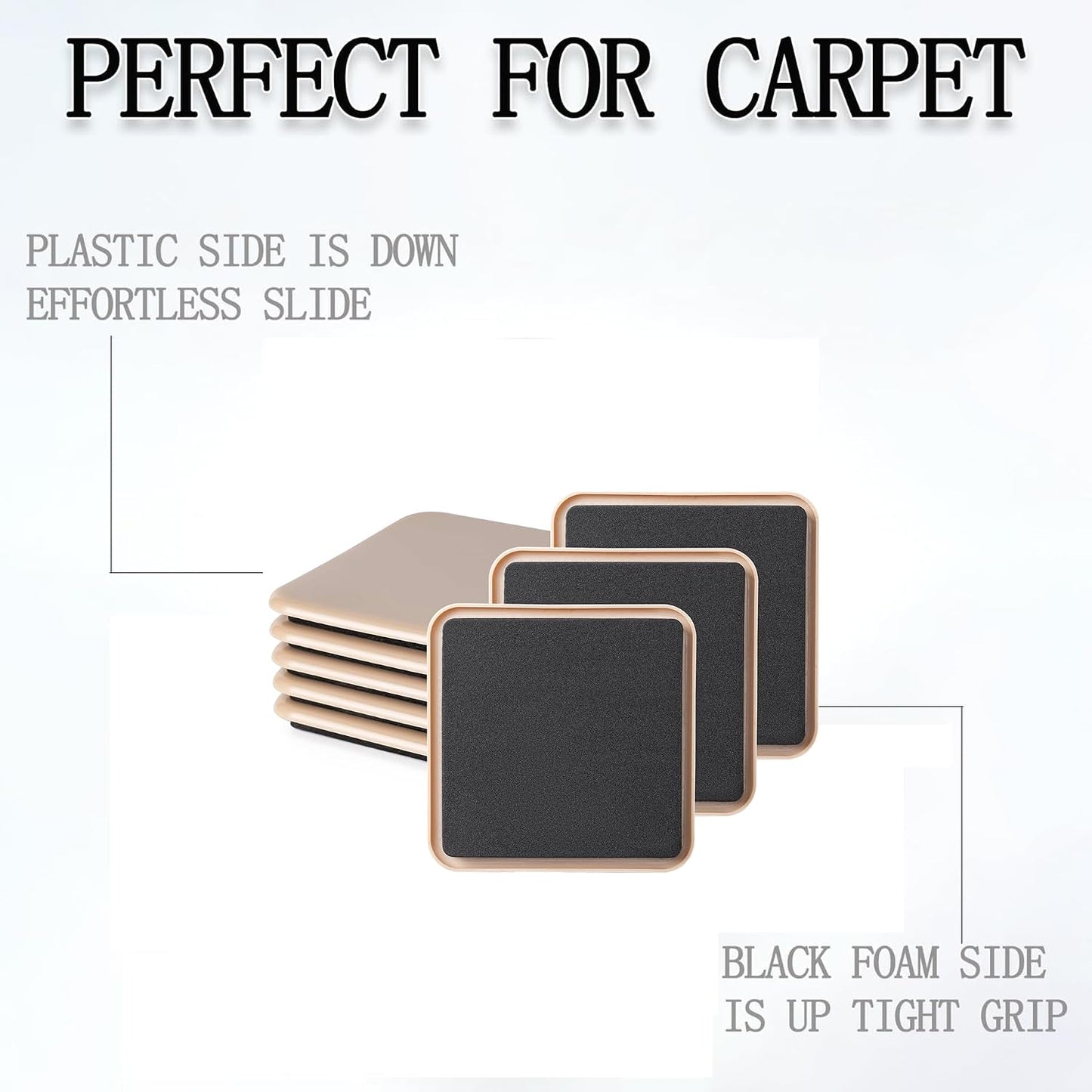 Furniture Sliders, 8 Pcs 3 1/2'' Furniture Sliders Pads for Hardwood Floors, Chair Legs Floors Protectors, Reusable Round Glides Glider, Heavy Duty Furniture Movers Sliders | Chair Legs Floors Protectors, Reusable Round Glides Glider, Heavy Duty