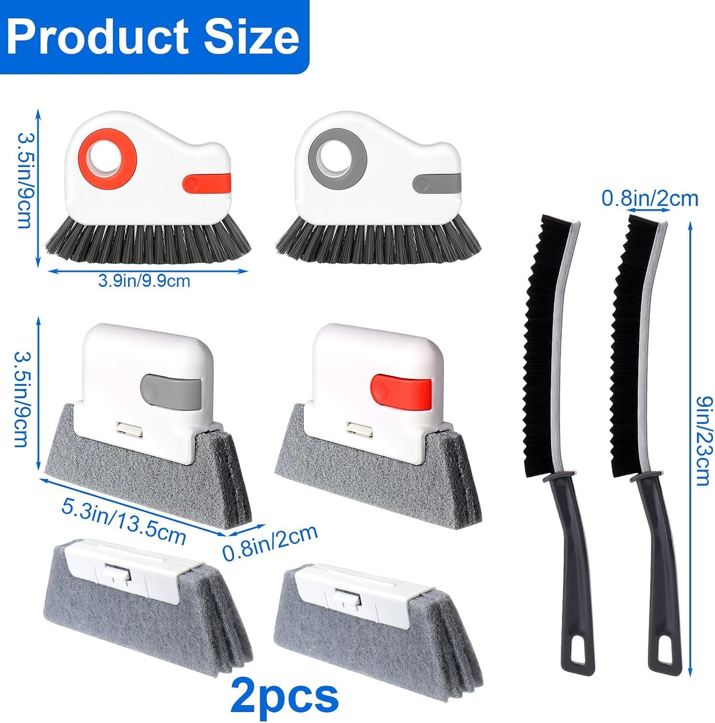 Window Track Cleaning Tools,Window Sill Cleaner Tool Kit,10 Pcs | Sliding Door Track Cleaner,Groove Crevice Seal Cleaning Brush for Tile Lines/Shutter/Car Vents/Air Conditioner/Keyboard