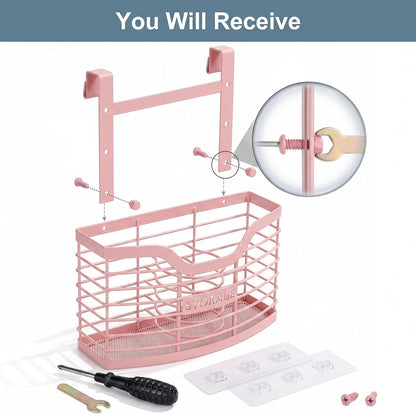 Hair Tool Organizer, Hair Dryer Holder for Bathroom Vanity Counter Cabinet | Dresser Blow Dryer Holder, No Drilling Wall Mount Storage Basket for Blow Dryers, Shaver, Comb, Curling Iron, Straightener