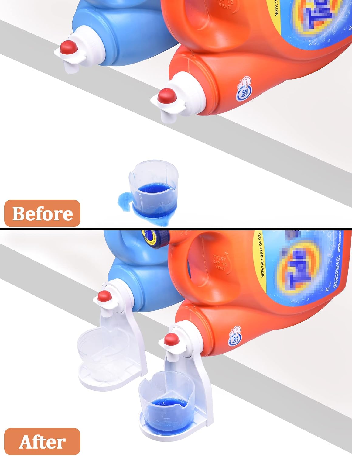Laundry Detergent Cup Holder, Detergent Drip Catcher | Fabric Softener Liquid Tray Dispenser Organizer Drip Catcher, Laundry Accessories, Keep Laundry Room Tidy (2 Pack)