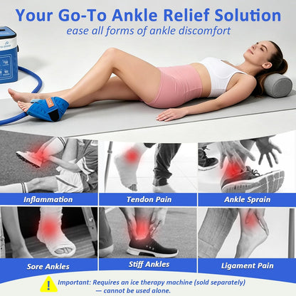 Ankle Foot Ice Pack Wrap for Cold Therapy Machine, Replacement Pad Only for Cryotherapy Unit, Cold Water Therapy for Plantar Fasciitis Relief, Post-Surgery & Injury Recovery - Universal Connector