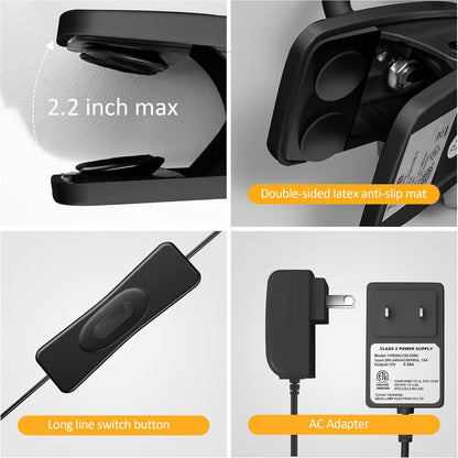 LED Reading Light, Eye-Caring Book Light for Reading in Bed, 360° Flexible Clip on headboard lamp, 5W 3000k Desk Lamp with Clamp for Bedroom, Office, Painting, Workbench and Sewing, White