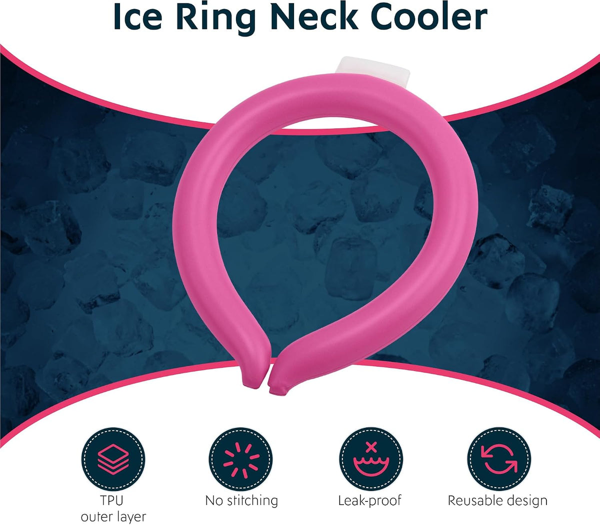 Magic Gel Neck Cooling Tube - Cooling Neck Ring - Reusable Ice Ring Wraps - Necks, Face Ice Coolers - Frozen Cool Wraps, Tubes for Summer Heat, Extremely Hot Weather - 2 Pack, B&W