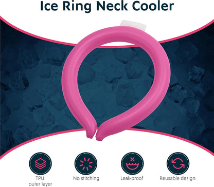 Magic Gel Neck Cooling Tube - Cooling Neck Ring - Reusable Ice Ring Wraps - Necks, Face Ice Coolers - Frozen Cool Wraps, Tubes for Summer Heat, Extremely Hot Weather - 2 Pack, B&W