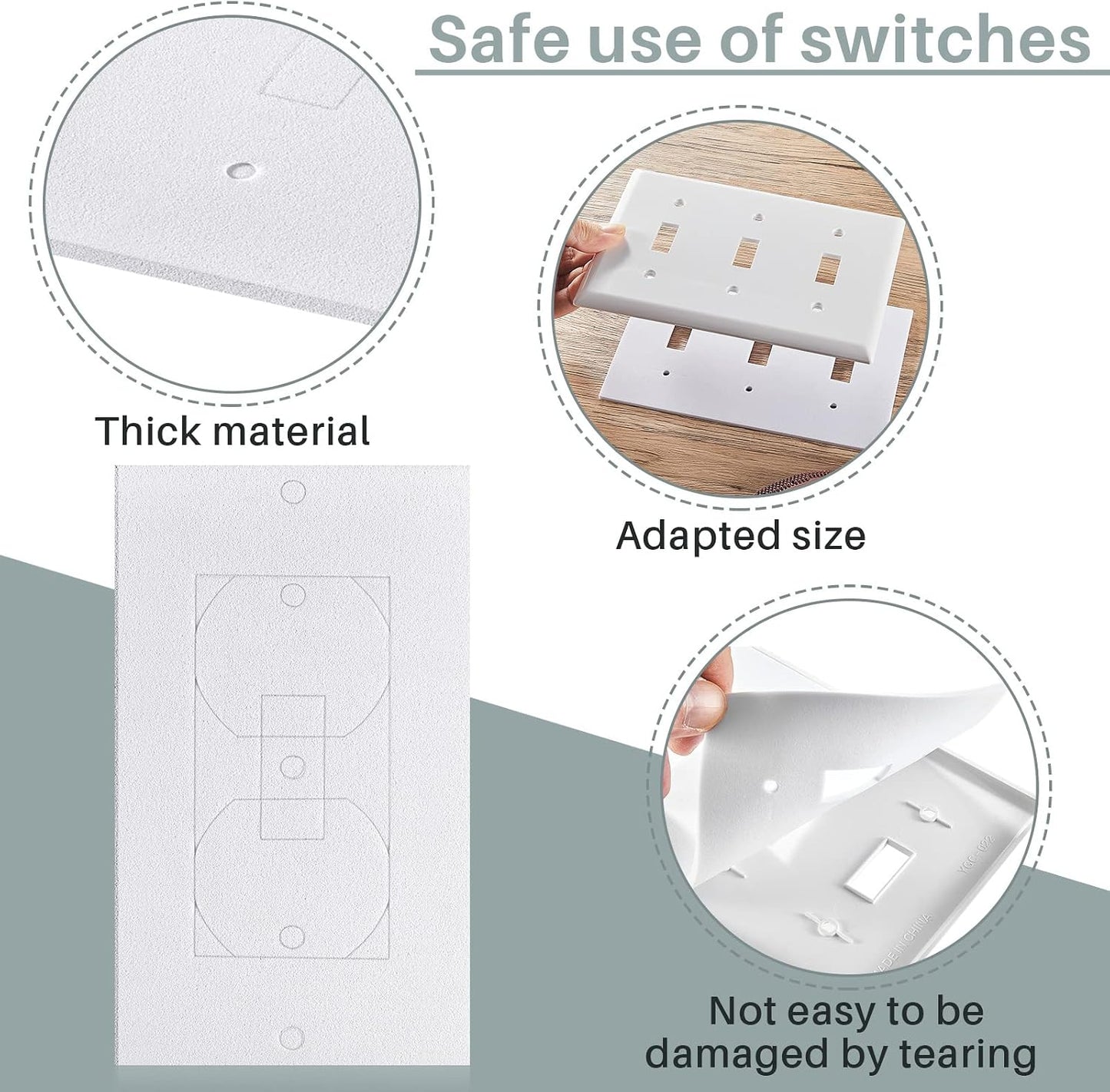 Tondiamo 15 Pcs Outlet Insulation and Draft Sealers Foam Insulation Pads Electrical Outlet Light Switch Covers Wall Gasket (White)