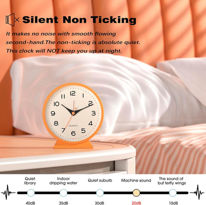 AYRELY® 4.5" Analog Alarm Clock, Small Retro Desk Clock and Table Clock