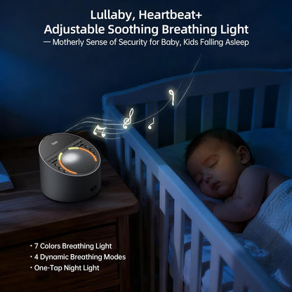White Noise Machine & Night Light, 12W Powerful Sound Machine with 50+ Natural Sounds, Noise Masking for Snoring, Traffic &Office –Expandable with Aroma Diffuser & Schumann Resonance (Sold Separately)