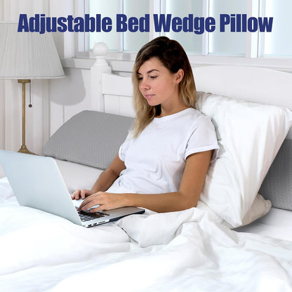 HOMBYS Wedge Pillow Headboard for Bed Gap,Foldable Bed Wedge Gap Filler Queen Size,Matterss Gap Filler,Multi Functional Bed Crack Pillow, Fill The Gap (0-7") Between Your Headboard and Mattress,White